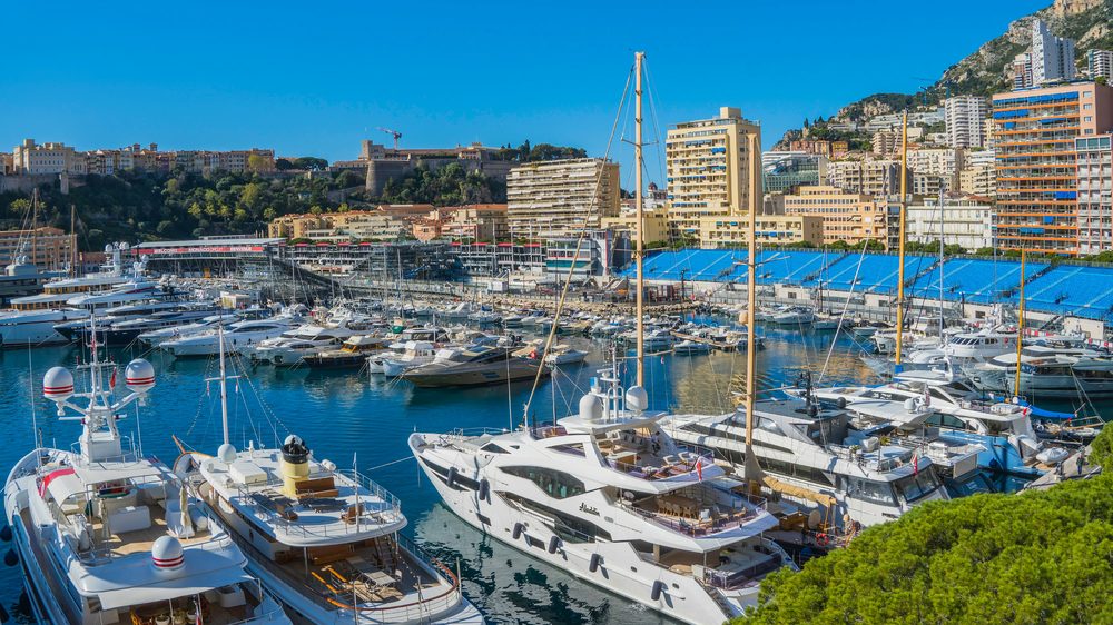 Superyachts in Port Hercule, Monaco